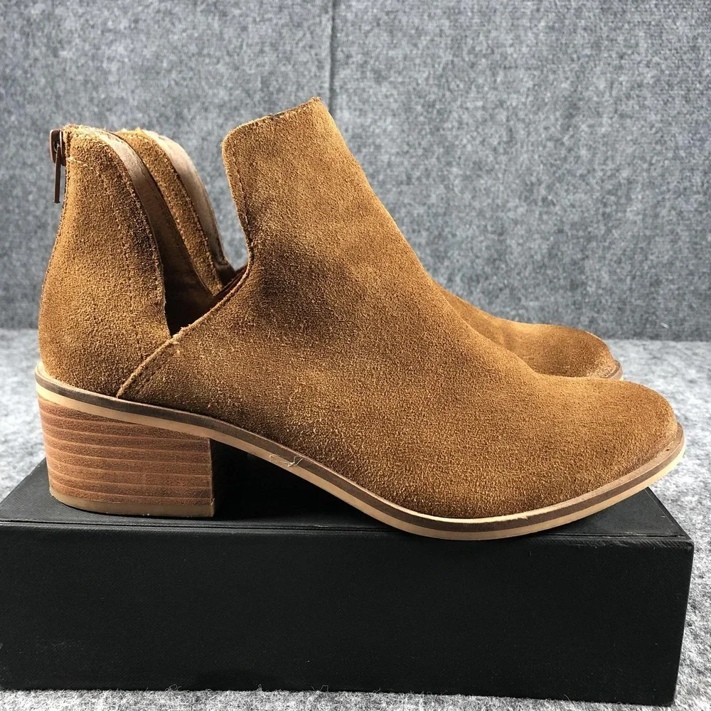 Steve Madden Boots Womens Size 8 Tan Lancaster Suede Cutout Booties‎ LANCC3S1